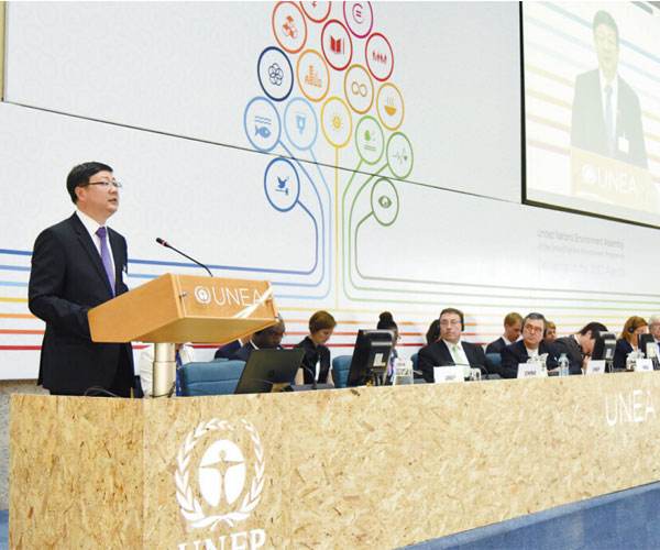 陈吉宁出席第二届联合国环境大会高级别会议